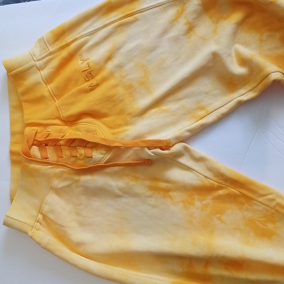 WSLY The Ecosoft Tie up Joggers Sweat pants Tie Dye Saffron Football - Picture 6 of 9